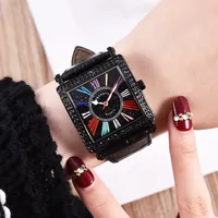 High-End Hot Selling Net Red Celebrity Inspired Babys Breath Star Leather Quartz Watch Fashion Womens Square Waterproof Watch Womens Foreign
