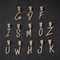الرجال a-z مخطوير رسائل الأولي اسم قلادة قلادة مثلج خارج زركون 26 الأبجدية سحر الهيب هوب تويست سلسلة قلادة بيان مجوهرات