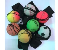 2020 Ny ankomst slumpmässigt 5 stil roliga leksaker Bouncy fluorescerande gummiboll handledsband boll