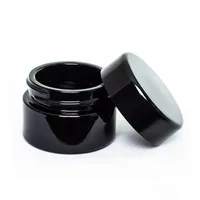 Zwart glazen pot 5 ml met klassieke schroefdeksel lege dab potten concentraat container hoge kwaliteit DHL gratis