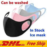 DHL Envoi gratuit anti-poussière Visage Bouche Couverture PM2.5 Masque Respiratoire antipoussière Anti-bactérien lavable réutilisable Ice Silk Cotton Masques En stock