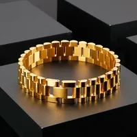 16mm 8,66 ‚‘ Edelstahl Treny Gliederkette Armbandarmband für Frauen-Männer Punk-Stil Schmuck Silber Gold mit zwei Tönen