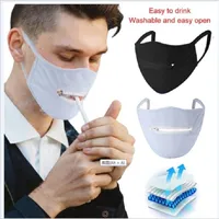 2020 Hot Venda Zipper Engraçado Mask criativa Zipper face Zipper Projeto fácil de beber lavável reutilizável cobertura protetora máscaras