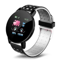 119Plus Bluetooth Smart Uhr Männer Blutdruckmonitor Fitness Tracker Wasserdichte Sport Runde Smartwatch-Uhr für Android