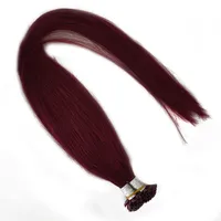 Top U Tips Pre Bond Hair Extension Keratin Fusion Human Hair Extension Dubbeldragen Silke Straight Indian Remy Hair 0.8gramsträng