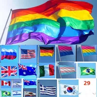 DHL السفينة مجاني 3 * 90 * 150CM 5FT أعلام قوس قزح والرايات المثليين الكبرياء LGBT العلم البوليستر العلم ملون للديكور 26 تصميم