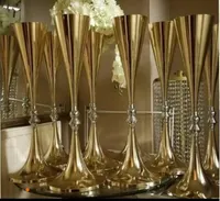 69cm / 27 "Blanc Silver Wedding Flower Vase Bling Table Centre-Centre De Mariage De Mariage Decoration Banquet Road Road