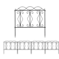 Metallgartenzaun Gartenzaun Panels Tier Barrier Außen Eisen Rand Fechten für Landschafts Folding Blumenbeet Zaun Tor 4 Stück