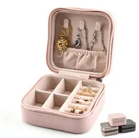 Boîtier de stockage portable Boîte de rangement Lady Girls Boîte à bijoux Organisateur Mini Voyage Bijoux Storage Etui pour Collier Boucles d'oreilles Bagues