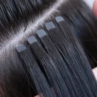 Novo Produto 6 Flor Boca Fita Invisível Remy Hair Extensions Cutícula Alinhado DIY Skife Extensão de cabelo 100G / 40Piece Nova atualização