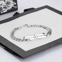 Bracciale Charm Silver Plaked Bracciale Lettera di gioielli unisex