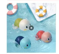 Sevimli Hava enflasyon oyuncak Kaplumbağa Bebek Banyo Komik Oyuncak Karikatür kaplumbağa Can Swim otomatik Klasik Çocuk Oyun Rüzgar-up