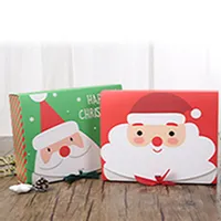 Navidad víspera grande caja de regalo Santa Fairy Design Papercard Kraft Present Party Favor Activity Box Red Green EEA684
