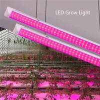 380-800nm ​​660nm LED Full Spectrum Grow Grow LED Tubo T8 8ft V a forma di tubo di integrazione per le piante mediche e Bloom Fruit Colore Rosa