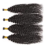 Cuticle Signed Hair I Tip Menselijk Hair Extensions Groothandel 100% Remy Hair Extensions Per i Capelli Kinky Krullend Kinky Recht 14-26Inch