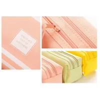 Fresh Style Double-layer-zipper Large Capacity Oxford Pencil Case Stationery School Supplies Boys&amp;Girls Pencil Case For School