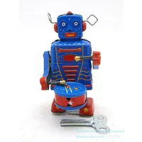 Toplayın Kid Doğum Noel Boy Hediyesi, MS514, 2-2 için NB Teneke Retro Wind-Up Robot, Can Davul Walk Clockwork Oyuncak, Nostaljik Süsleme,