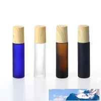 Frosted Black Clear Blue Amber 10 ml Metal Roller Perfume Bottles For Essential Oils Rolling 1 3 OZ Roll-on Glass Perfume Vials267j