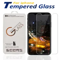 Voor iPhone 12 11 PRO XS MAX X XR 8 Plus Screen Protector Gehard Glass J7 J5 Prime met Paper Box