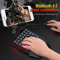 35 Key Single Hand Teclado de jogos Combos Bluetooth 4.2 teclados Gamer Mouse Conversor Combo para Pubg