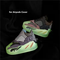 Световой эффект Симпатичные Случаи 3D дизайн обувь Силиконовые наушники Сумки для компании Apple Airpods 12 Pro Wireless Earbuds Защитная крышка чехол с крючком