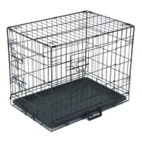 Waco 24 "piccola gabbia per cani per cani per animali domestici, porte multiple pieghevoli in metallo cache cassa in acciaio con padella di plastica, gabbie di pilota con coniglio animale