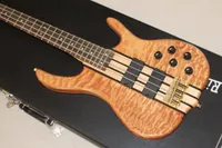 Custom Made 4 String One Piece Body Bass, Rosewood Fingerboard 24 Frets, Active Pickups Gold Hardware