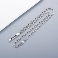 Hochwertige versilberte Halskette Neue Produkt Halskette Klassische rechteckige dreidimensionale Halskette Schmuckversorgung Großhandel