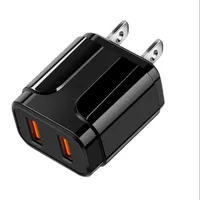 QC3.0 EU US Wall Chargers 빠른 5V 2.4A 듀얼 포트 3A 아이폰 12 용 USB 충전기 12 13 삼성 S8 S9 S10