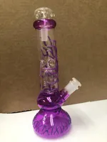25 cm 10-calowy blask premium w ciemnej fioletowej fajki wodnej bong szklane bongs z magazynem stemu
