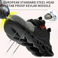남성용 부팅 방지 건축 강철 발가락 캡 작업 신발 파괴 할 수없는 안전 운동화 Y200915