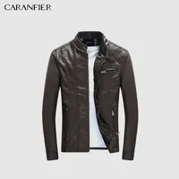 Caranfier رجل بو جاكيتات معاطف دراجة نارية السائق فو الجلود سترة الرجال الخريف الشتاء الملابس الذكور الكلاسيكية سميكة المخملية معطف CX200804