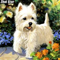 Fullständig Square Diamond 5D DIY Diamond Painting "Pet Dog" Broderi Cross Stitch Rhinestone Mosaic Målning Decor Gift