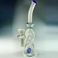 21cm Tall White Jade Glass Bongs With perc Smoking Water Pipes bowl Joint size 14.4mm In Stock Hookahs 12 Hours Ship Bongs Water Pipes