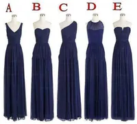 2021 Aline Şifon Nedime Elbise 5 Stilleri ile Kat Uzunluk Uzun Vintage Hizmetçi Onur Elbiseleri