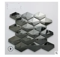 2020 Gorąca Sprzedaż Diament Czarny Mirror Metal Mozaika Mozaika Mozaika Tło Wall Płytki Lekkie Luksusowe Płytki ścienne