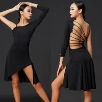 2020 Latin Dance Dress Kobieta Dorosłych Seksowne Backless Sukienki Tango Salsa Cha Cha Samba Rumba Dance Practice Latin Dancewear DQS5254