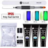 LUXURY- UR ZUCCHER 7PCS / Set Poly Nail Gel Kit Nail Extension Kit Gel Kit luminoso Poly Polish Beginner Set Acrilico Polacco Art Set