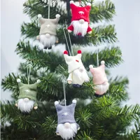 Рождество висячего Безликого Кукла Xmas Tree Висячего плюша Knititng куклу с Beard Нового года Xmas Decor