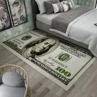 크리 에이 티브 미끄럼 방지 영역 러그 현대 가정 장식 카펫 러너 달러 인쇄 카펫 100 달러 100 빌 인쇄
