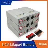 Pwod 8pcs 3.2V 100Ah LiFePO4電池リチウム鉄のリン酸塩セル電池カーブグレードA 12v200Ah 24V100Ah太陽RVパック