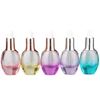 30ml gradient cor vidro essencial gotas de óleo garrafas de reagente garrafa recarregável frasco de perfume vazio tubo de amostra