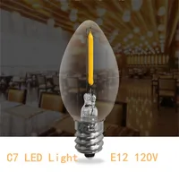 C7 0.5W Smoke Glass Light E12 LED Filament Candélabra Bulbes Nuit Ampoule Lampe Naturelle 4000k 5 Watt Equivalent Lampes à LED