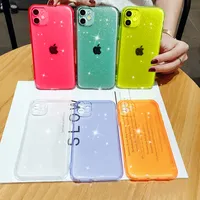 Luxe Candy Transparante telefoonhoesje voor iPhone 12 11 Pro Max Soft Siliconen Shockproof Cases Cover voor XS MAX X XR 7 8 Plus SE 2020