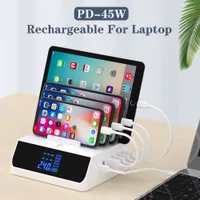 FreeShipping 100W Quick Charge 3.0 USB Charger With Bracket Tablet Notebook PC Phone Charger Adapter HUB PD Fast Charger For iPhone Samsung