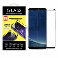 Cas amical en verre trempé pour Samsung Galaxy Note 20 S20 Ultra note10 S10 Plus Version boîtier galbé 3D Phone Screen Protector avec Forfait