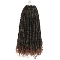 Passion Twist Hair Fuluffy Twists Pre Stringed 18 '' Ombre合成編み版編組前ねじれ