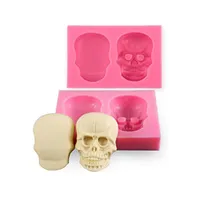 Halloween Cake Moulds Party Cupcake Decorating 3D Skull Silicone Mould Cake Fondant Mold For Sugar Topper Decoration Sugarcraft Molds 122627