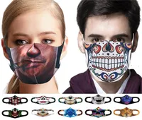 Cadılar Bayramı Partisi Maskeleri Eğlence Maske Cosplay Dijital Yenilik Kafatası Pamuk Erkekler Kadınlar Cosplay Yüz Toz Windproof FY9180 Maskesi yazdır