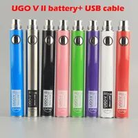 ugo-v ii 배터리 650mAh 900mAh 510 스레드 배터리 Vape 스타터 키트 USB 충전기가있는 USB 충전기가있는 USB 충전기 펜 포장 증기